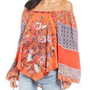 Free People Positano Printed Blouse